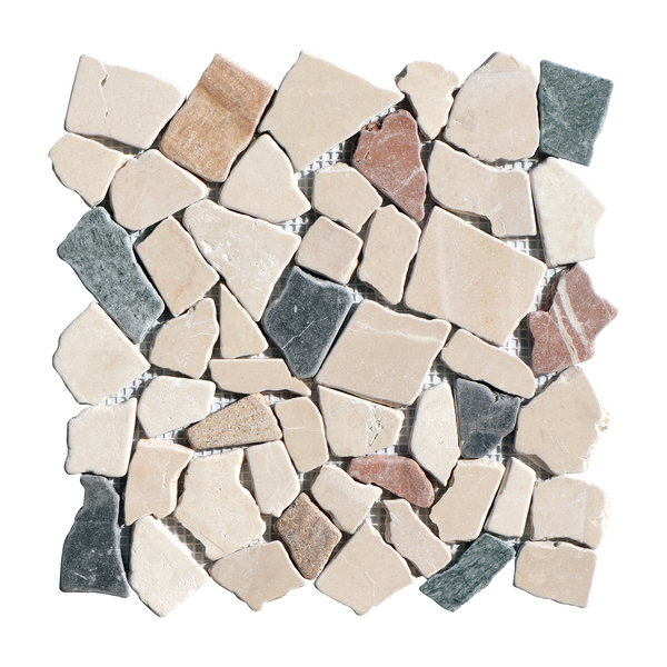 Natural Stone Crazypave Multicolour Honed Mosaic