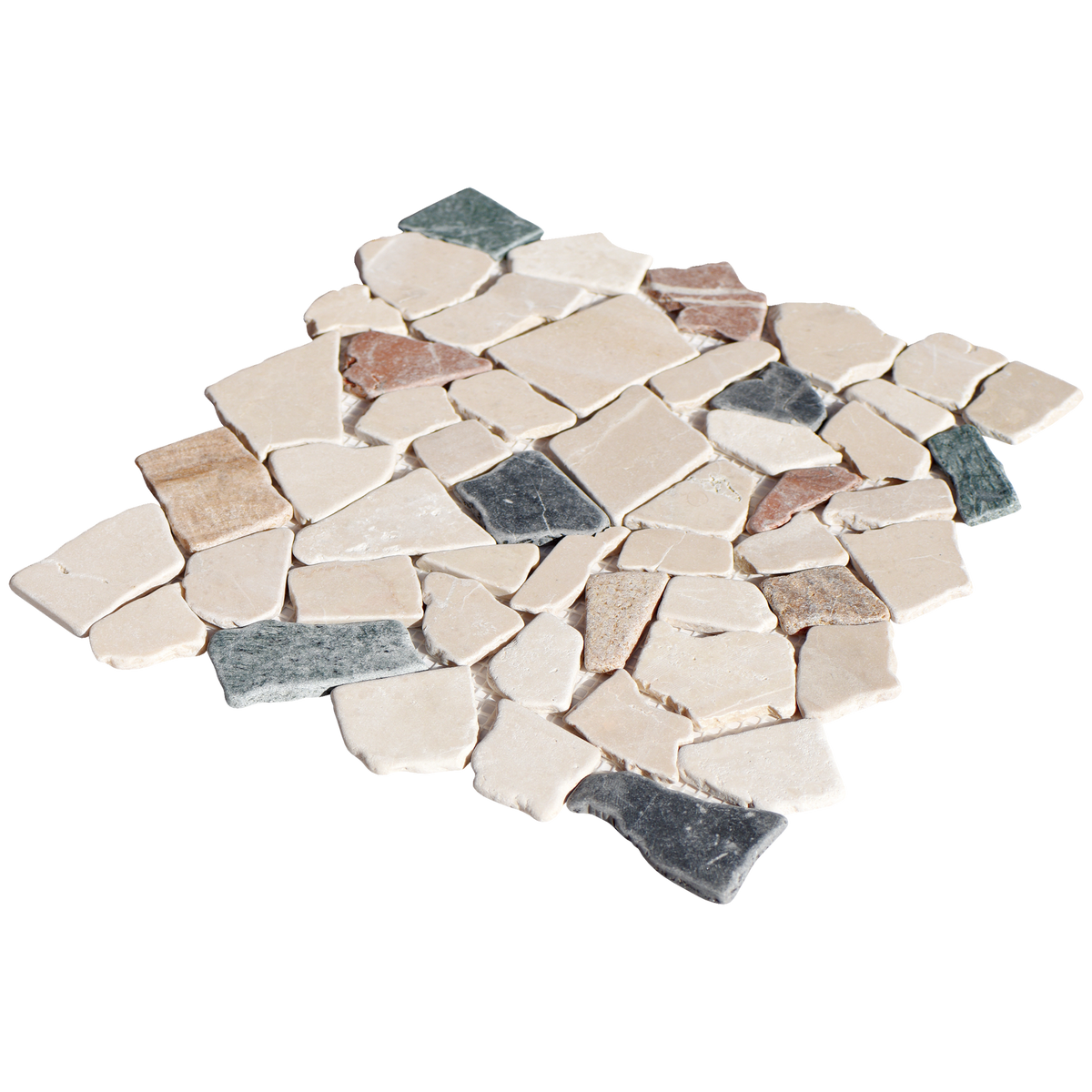Natural Stone Crazypave Multicolour Honed Mosaic