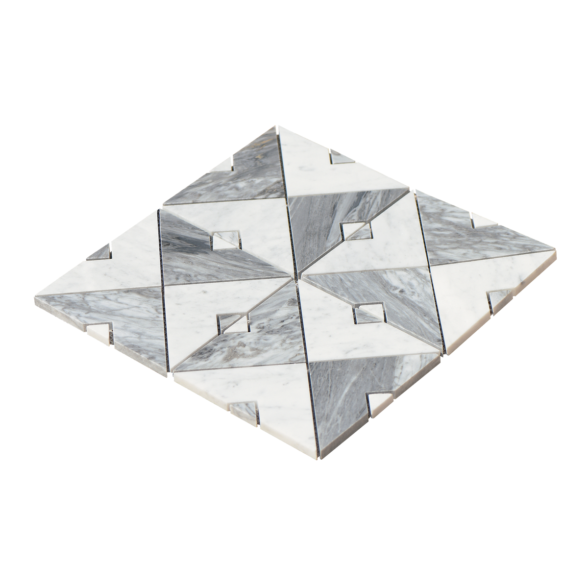 Natural Marble Duomo Bianco & Carrara Grey Mix Honed Mosaic