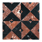 Natural Marble Duomo Montecchio & Nero Mix Honed Mosaic
