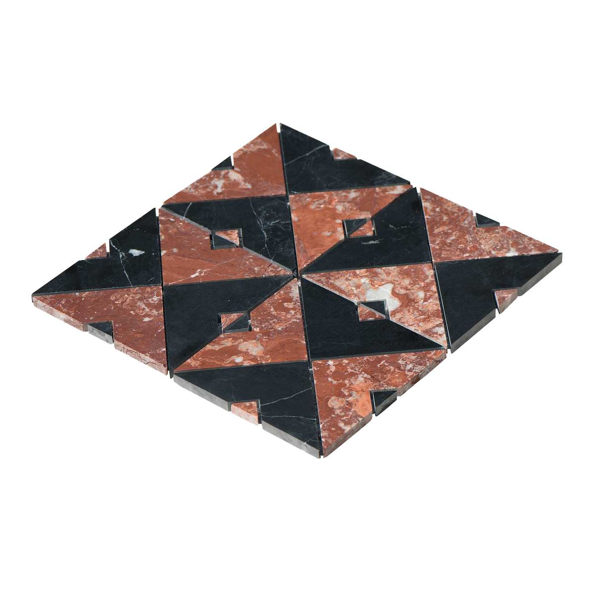 Natural Marble Duomo Montecchio & Nero Mix Honed Mosaic