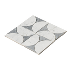 Natural Marble Orbit Bianco & Carrara Grey Mix Honed Mosaic