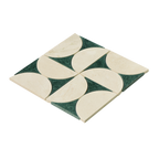 Natural Marble Orbit Crema Marfil & Taj Green Mix Honed Mosaic