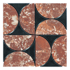 Natural Marble Orbit Montecchio & Nero Mix Honed Mosaic