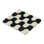 Natural Marble Clyde Crema Marfil & Nero Mix Honed Mosaic
