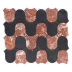 Natural Marble Clyde Montecchio & Nero Mix Honed Mosaic