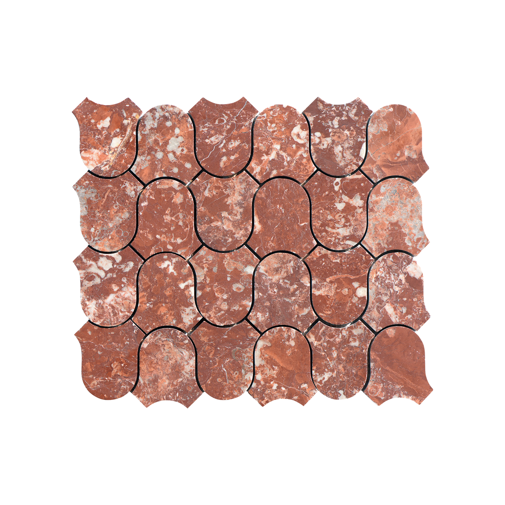 Natural Marble Clyde Montecchio Red Honed Mosaic
