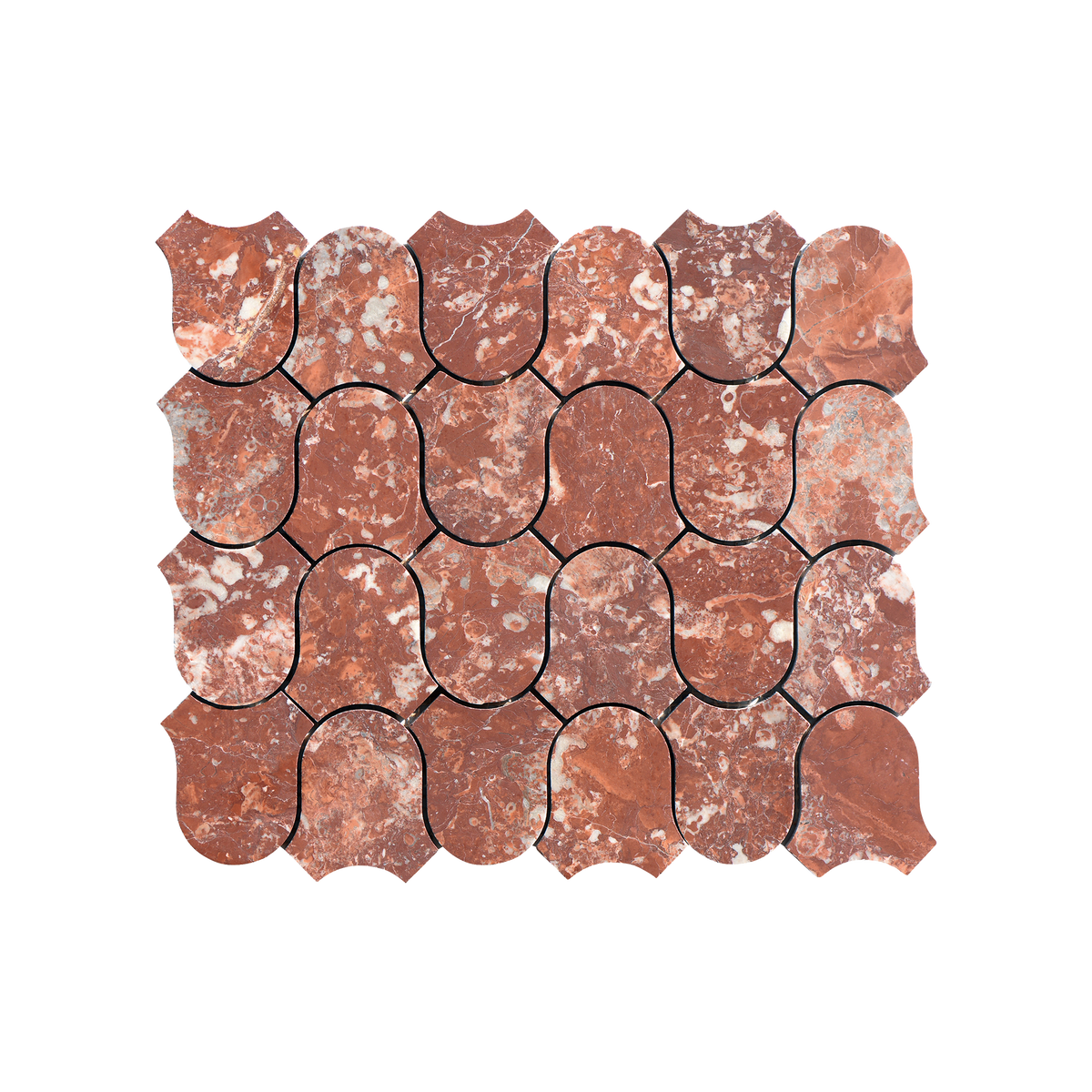Natural Marble Clyde Montecchio Red Honed Mosaic