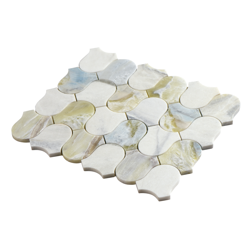 Natural Marble Clyde River Blue Honed Mosaic