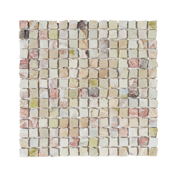 Natural Marble River Red Honed Mosaic