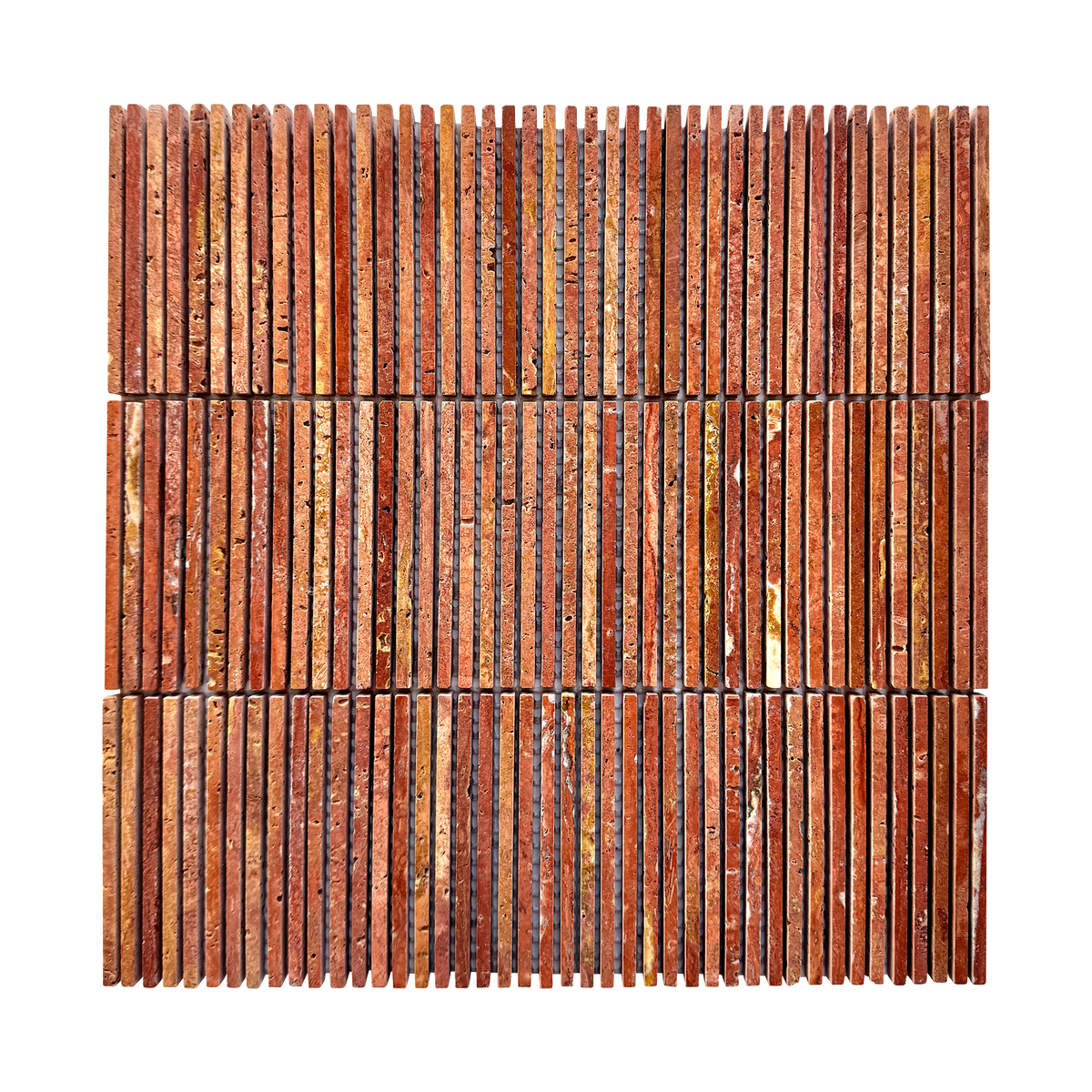 Natural Travertine Fingers Red Polished Mosaic