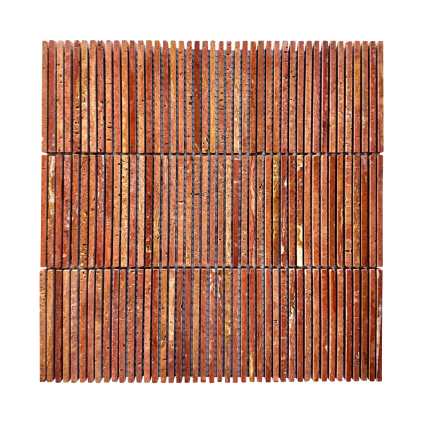 Natural Travertine Fingers Red Polished Mosaic