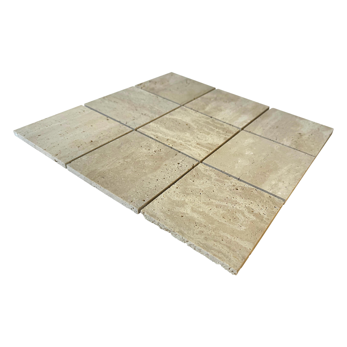 Natural Travertine Square Beige Honed Mosaic