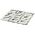 Natural Marble Orient Green & Carrara Mix Honed Mosaic