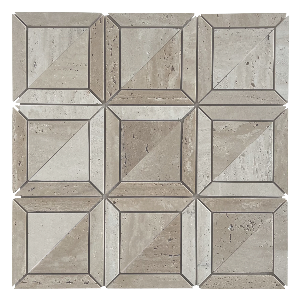 Natural Travertine Beige Honed Mosaic