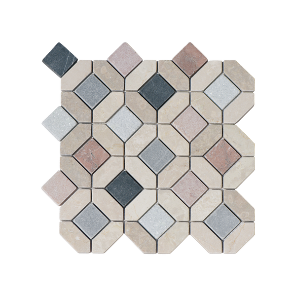 Natural Marble Multicolour Mix Honed Mosaic