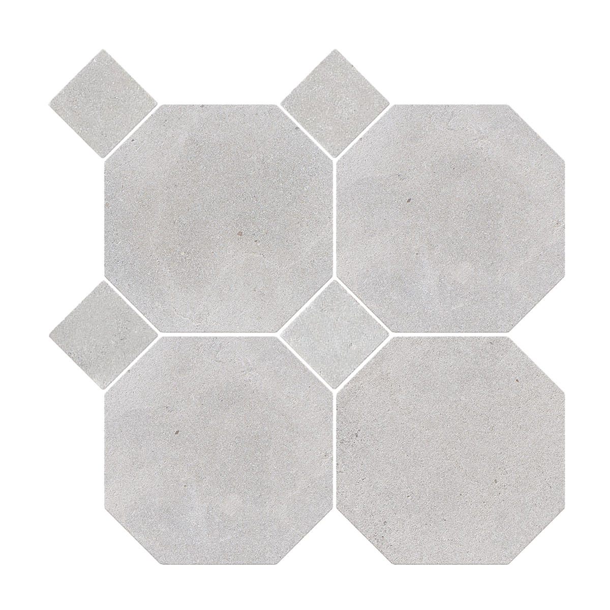 Natural Limestone Octagon Grey Honed with Grey Dot (Pack of 20)