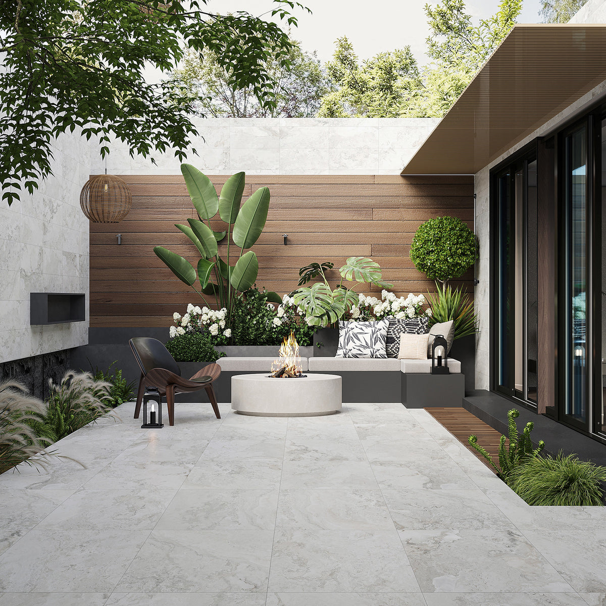 Chalk Microtec Structured Textured Tile - lifestyle view