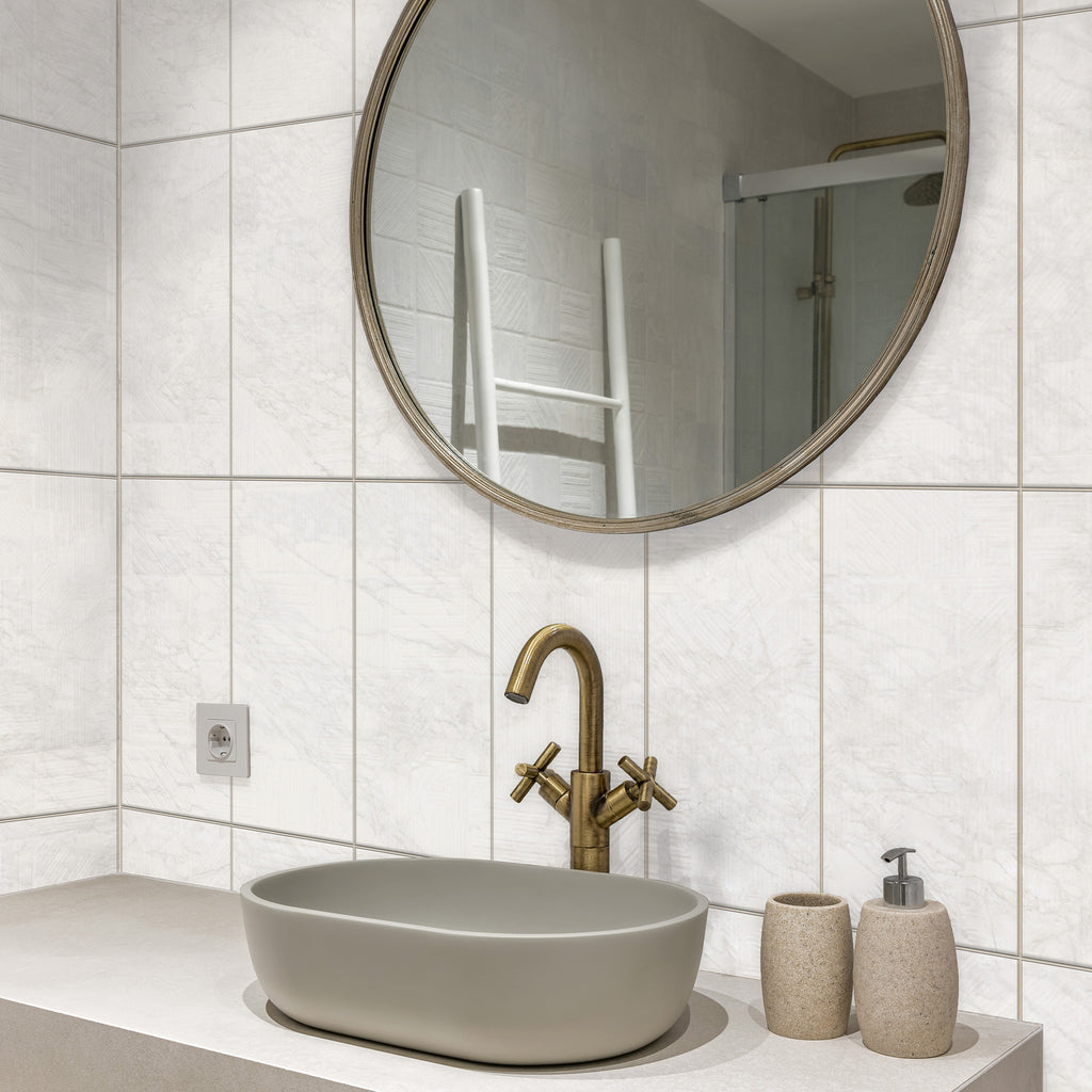 White Textured Tile - lifestyle view