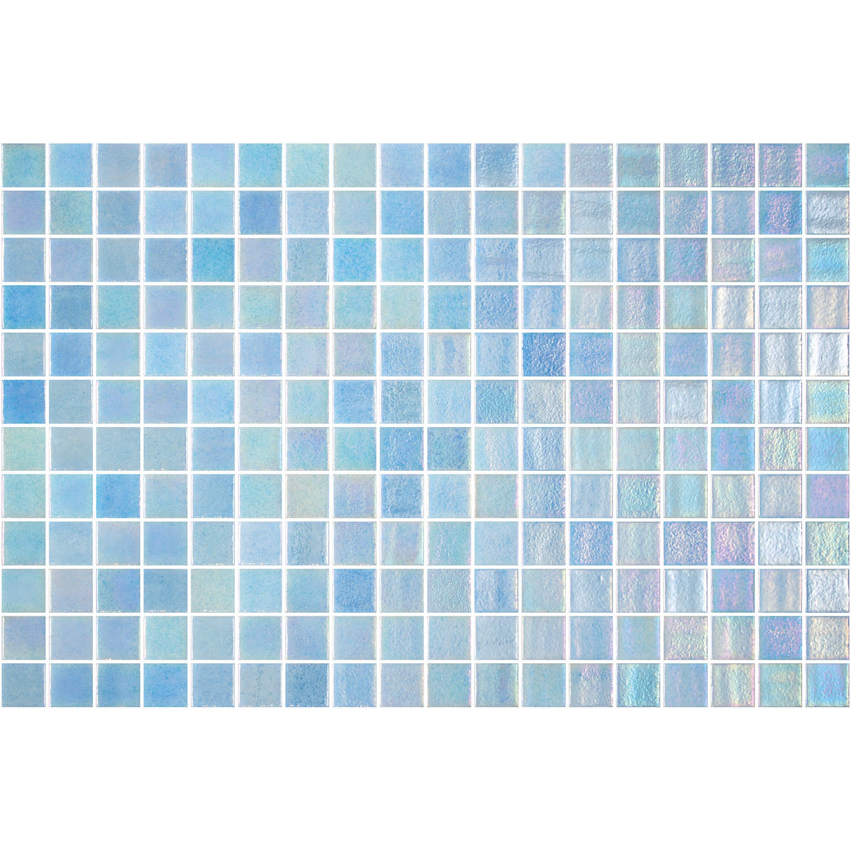 Opalescent-Azul Azul Celeste Glass Structured Gloss Mosaic