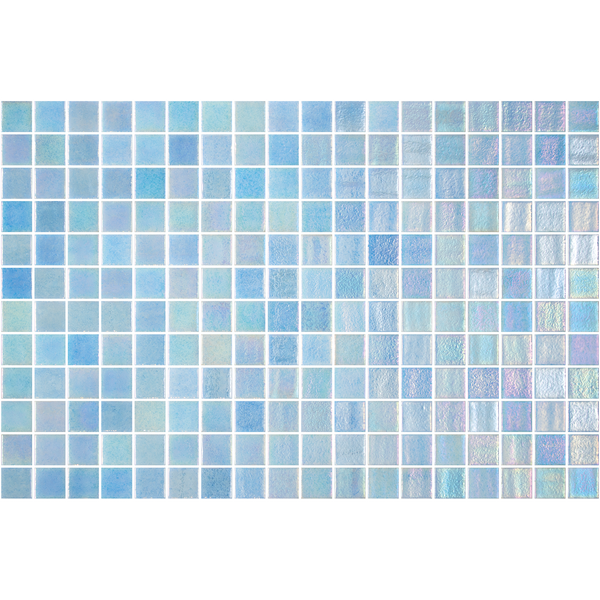 Opalescent-Azul Azul Celeste Glass Structured Gloss Mosaic