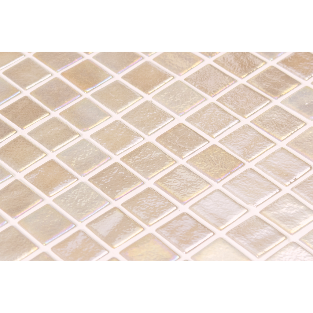 Beige Glass Structured Gloss Mosaic