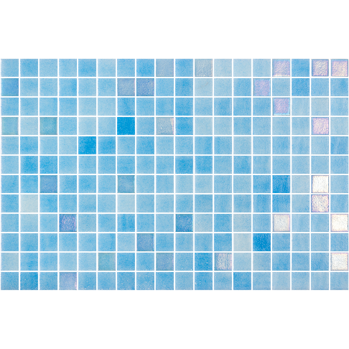 Opalescent-Opalite Opalite Celeste Glass Structured Gloss Mosaic