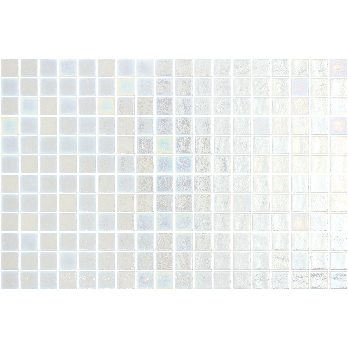Opalescent Blanco Glass Structured Gloss Mosaic