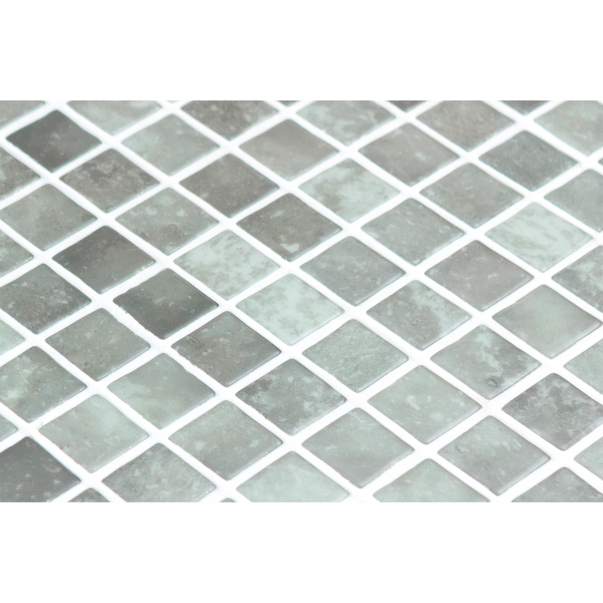 Quartz Grey Gloss Glass Structured Mosaic