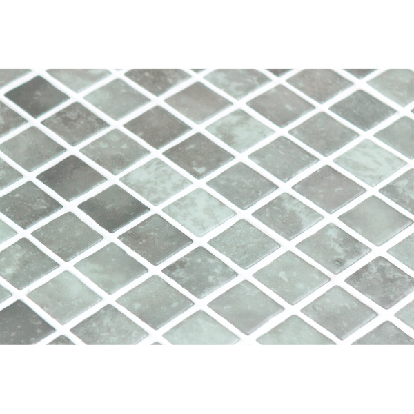 Quartz Grey Gloss Glass Structured Mosaic