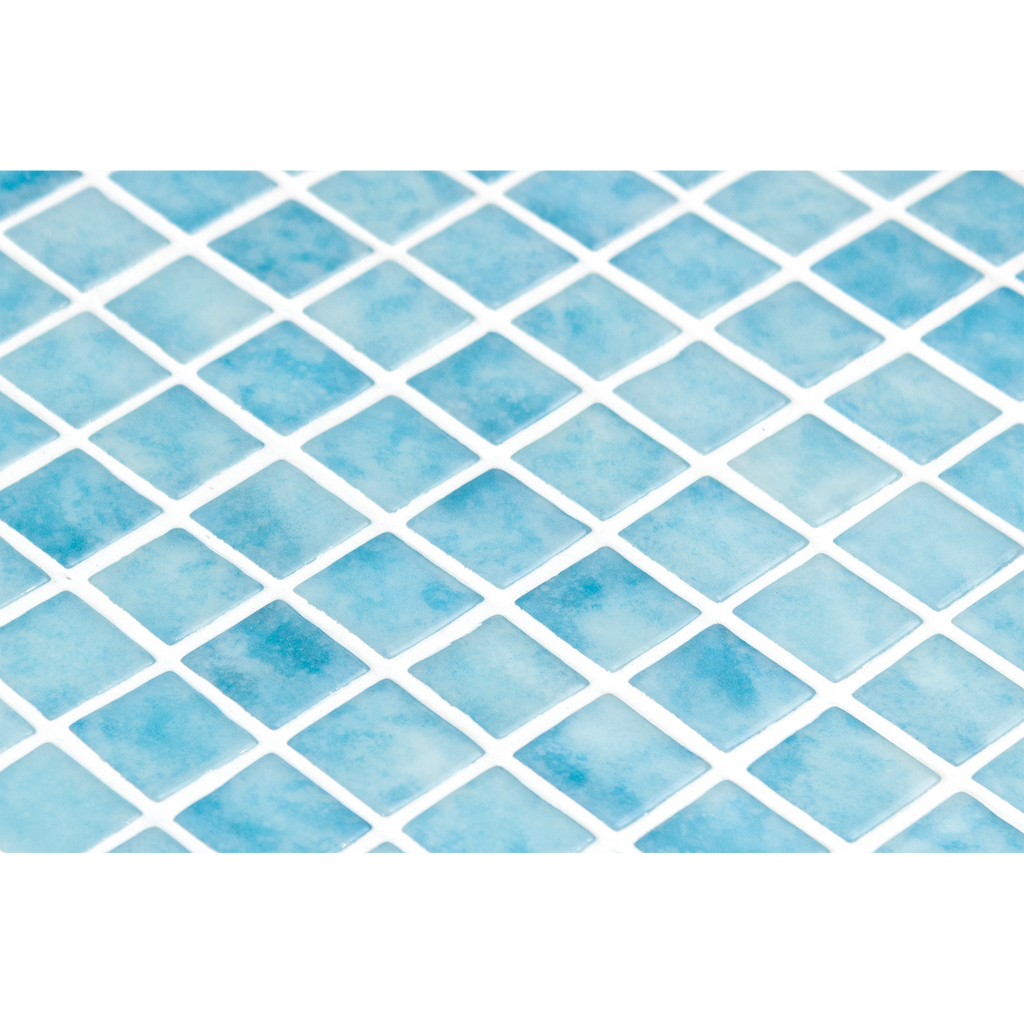 Ios Blue Gloss Glass Structured Mosaic