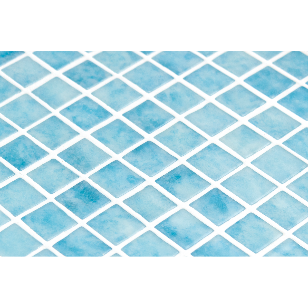 Ios Blue Gloss Glass Structured Mosaic