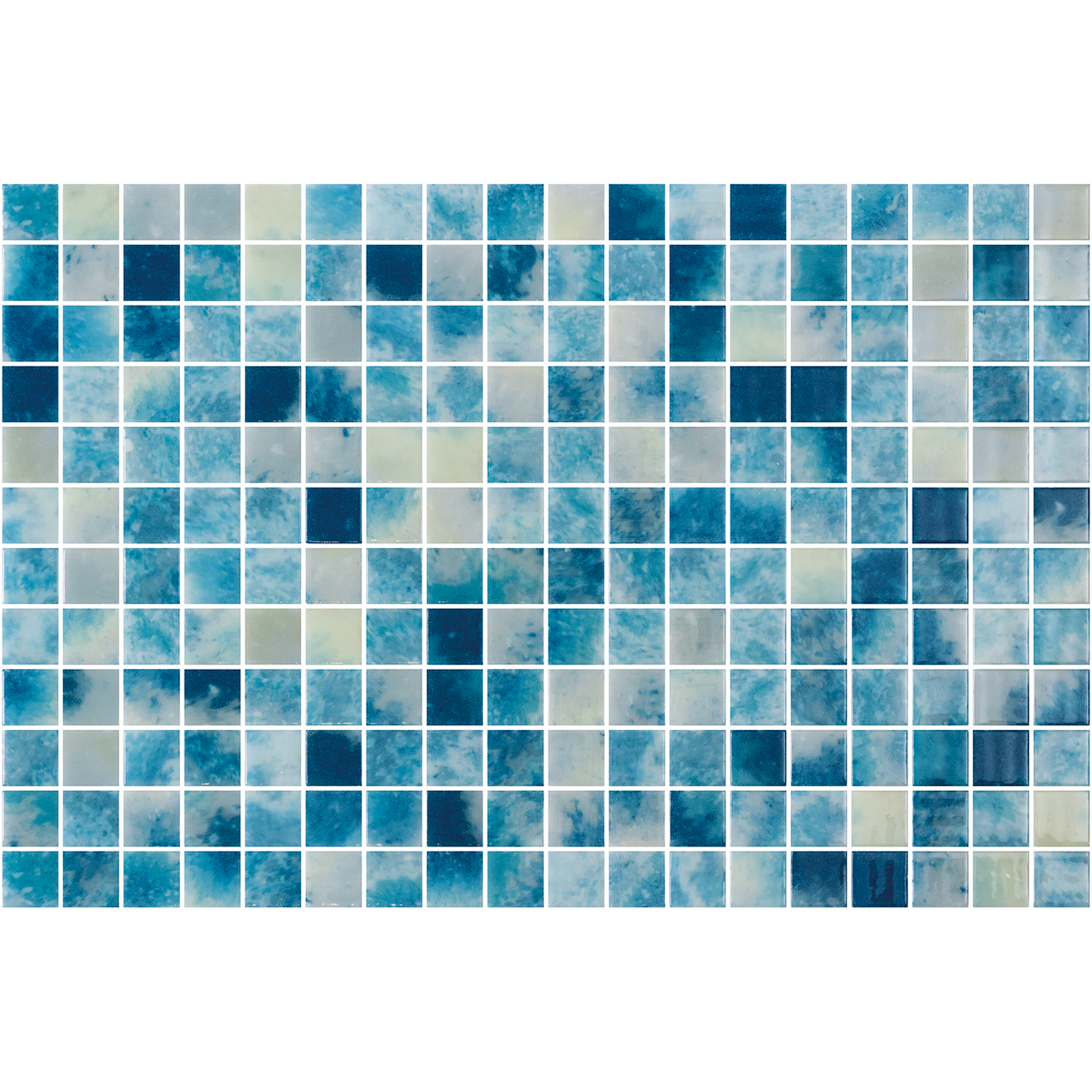 Vanguard Bluestone Blend Gloss Glass Structured Mosaic