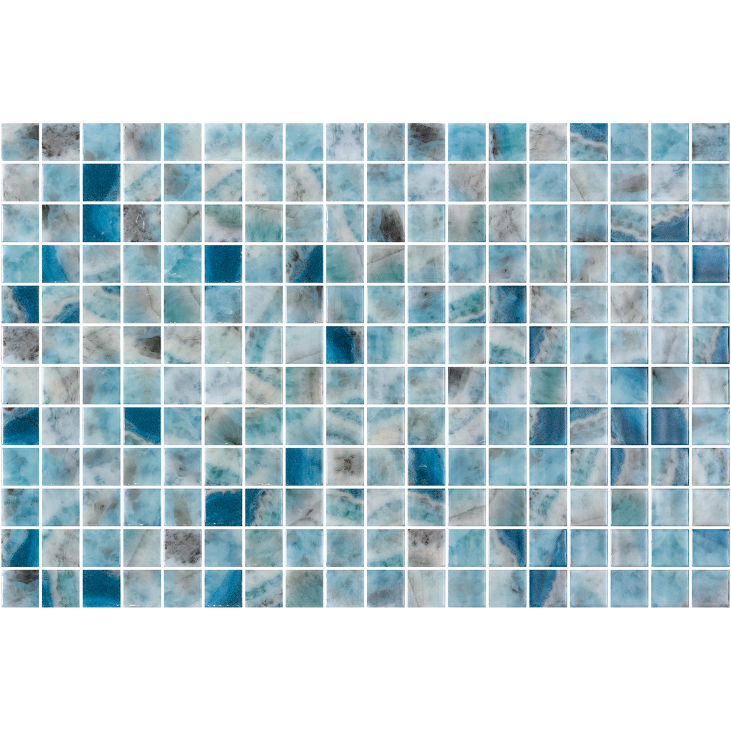 Vanguard Kara Blue Gloss Glass Structured Mosaic