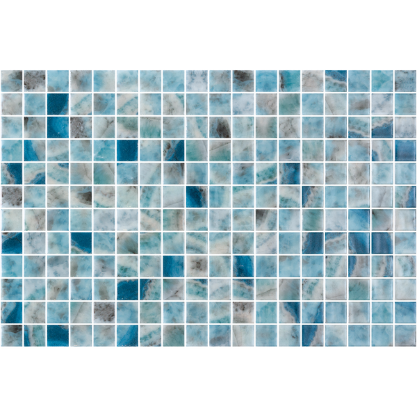 Vanguard Kara Blue Gloss Glass Structured Mosaic