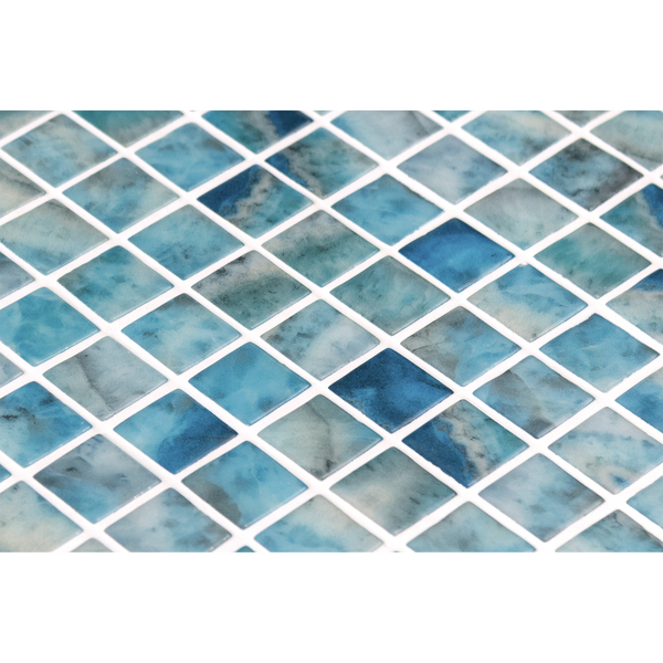Kara Blue Gloss Glass Structured Mosaic