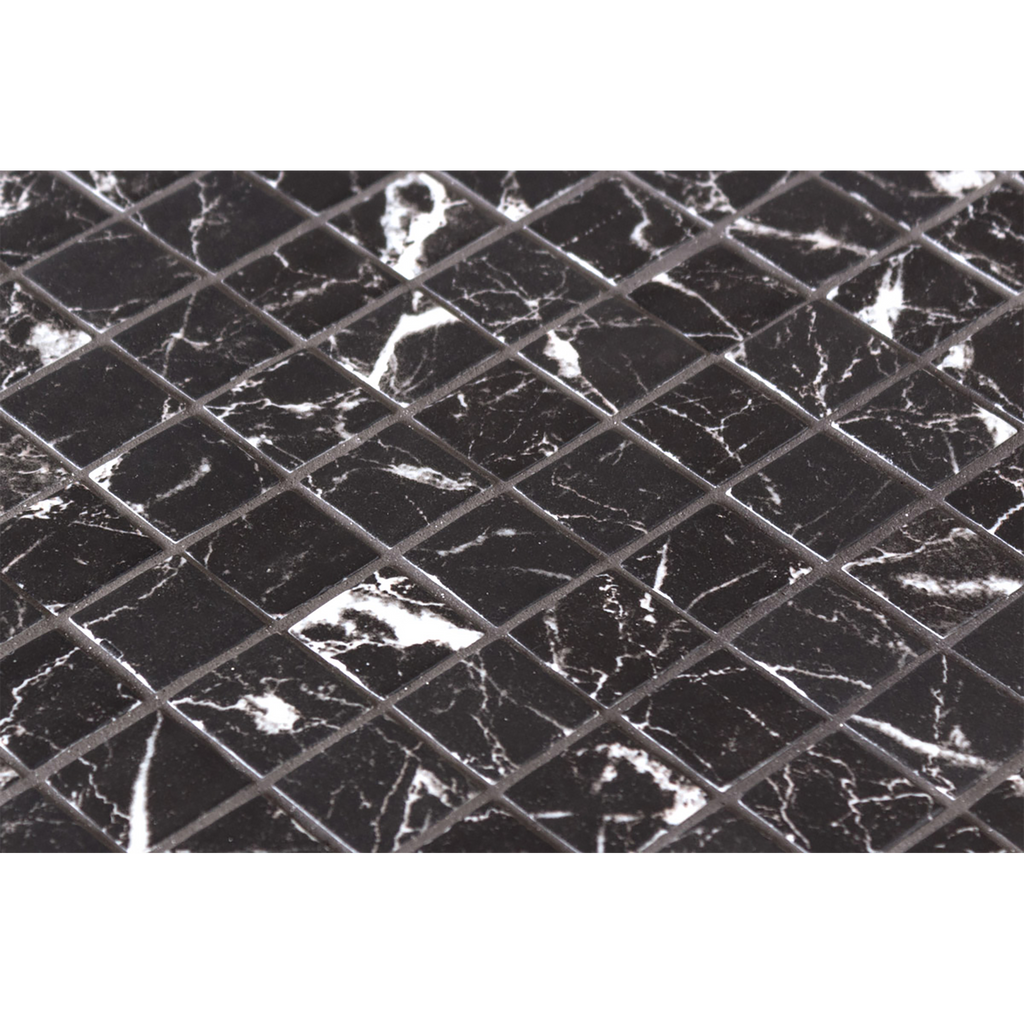 Nero Marquina Glass Structured Mosaic