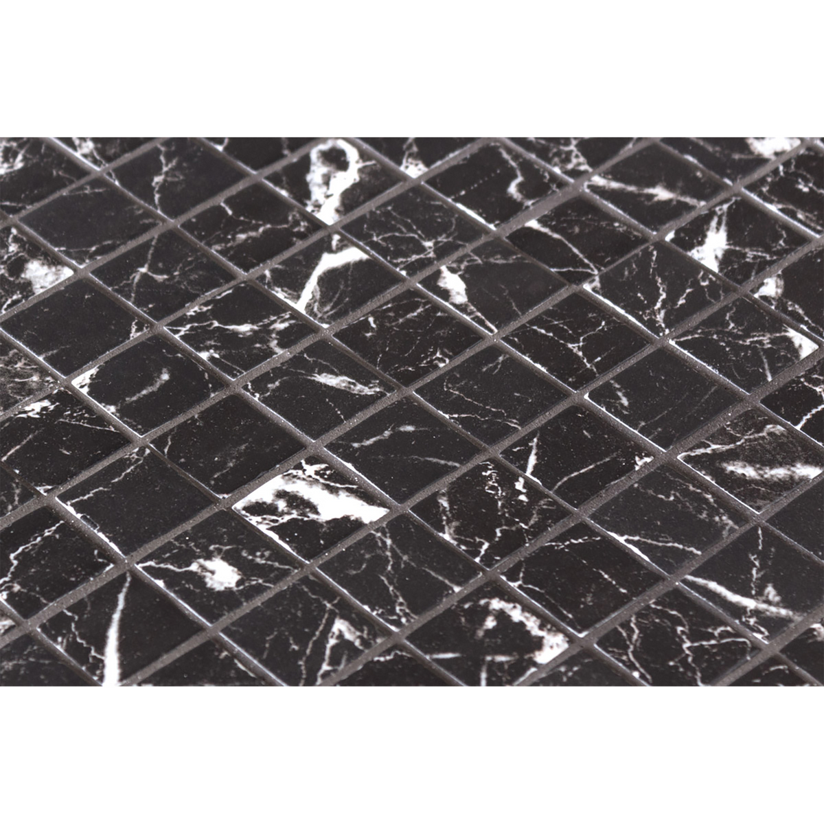 Nero Marquina Glass Structured Mosaic