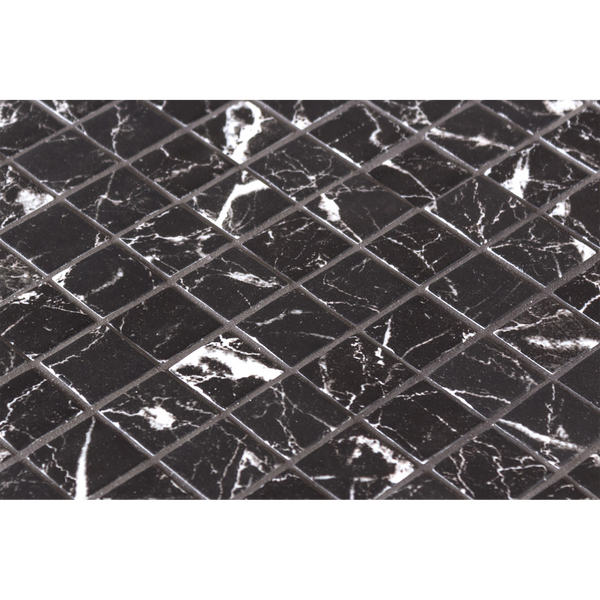 Nero Marquina Glass Structured Mosaic
