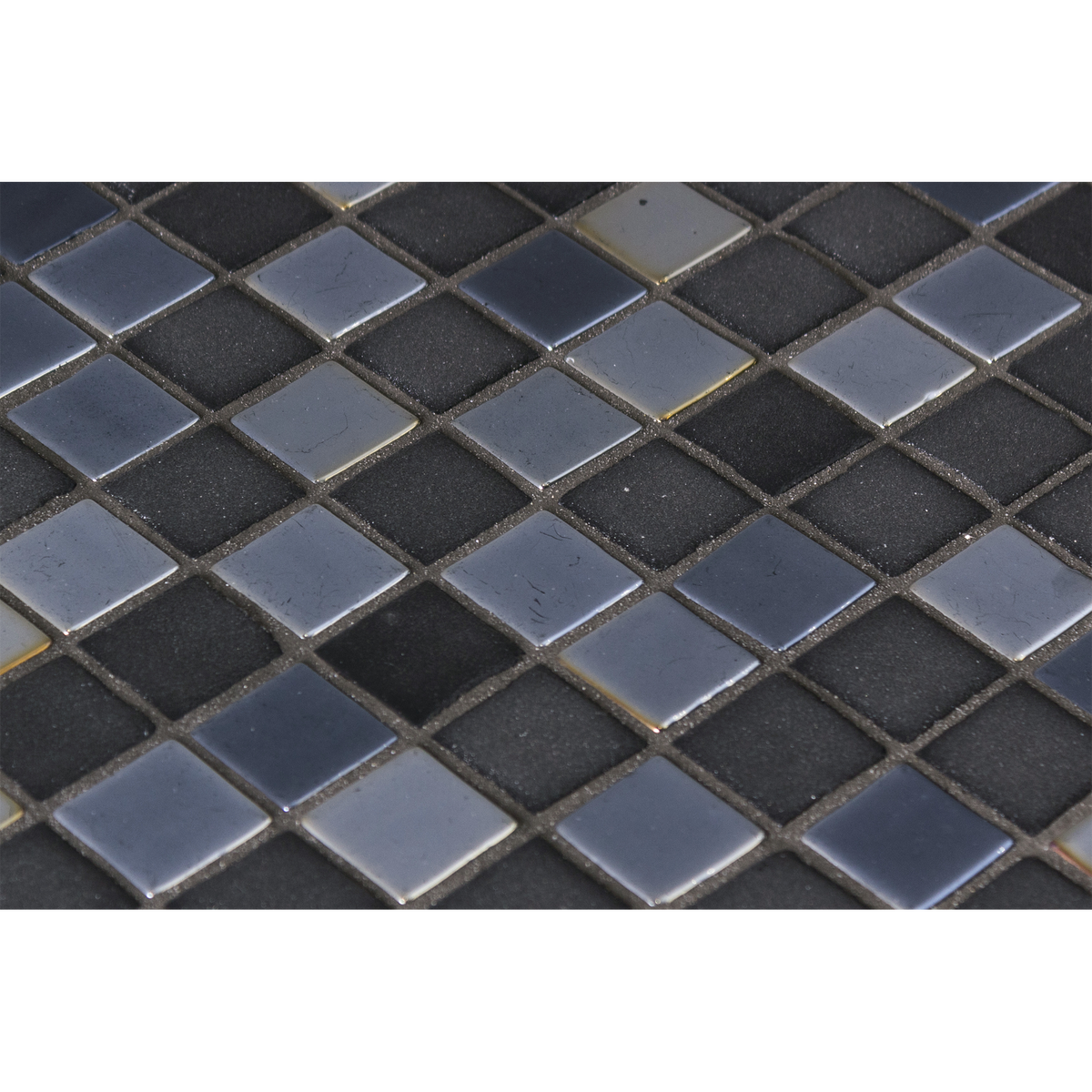 Opalo Negro Glass Structured Mosaic