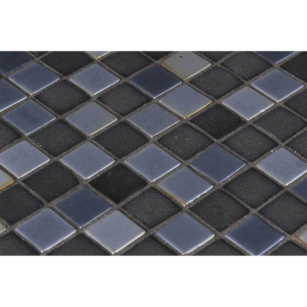 Opalo Negro Glass Structured Mosaic