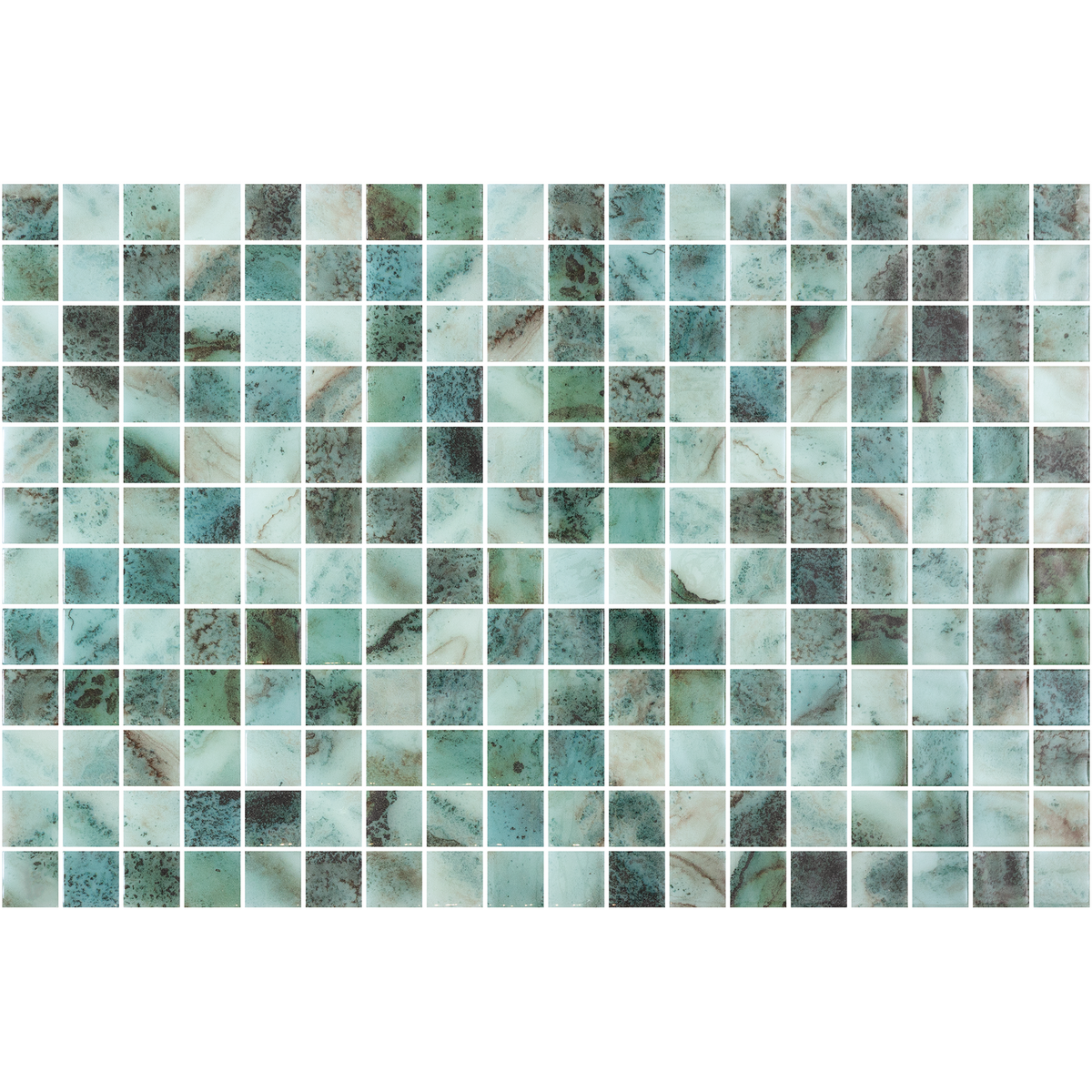 Luminis Caribu Gloss Glass Structured Mosaic