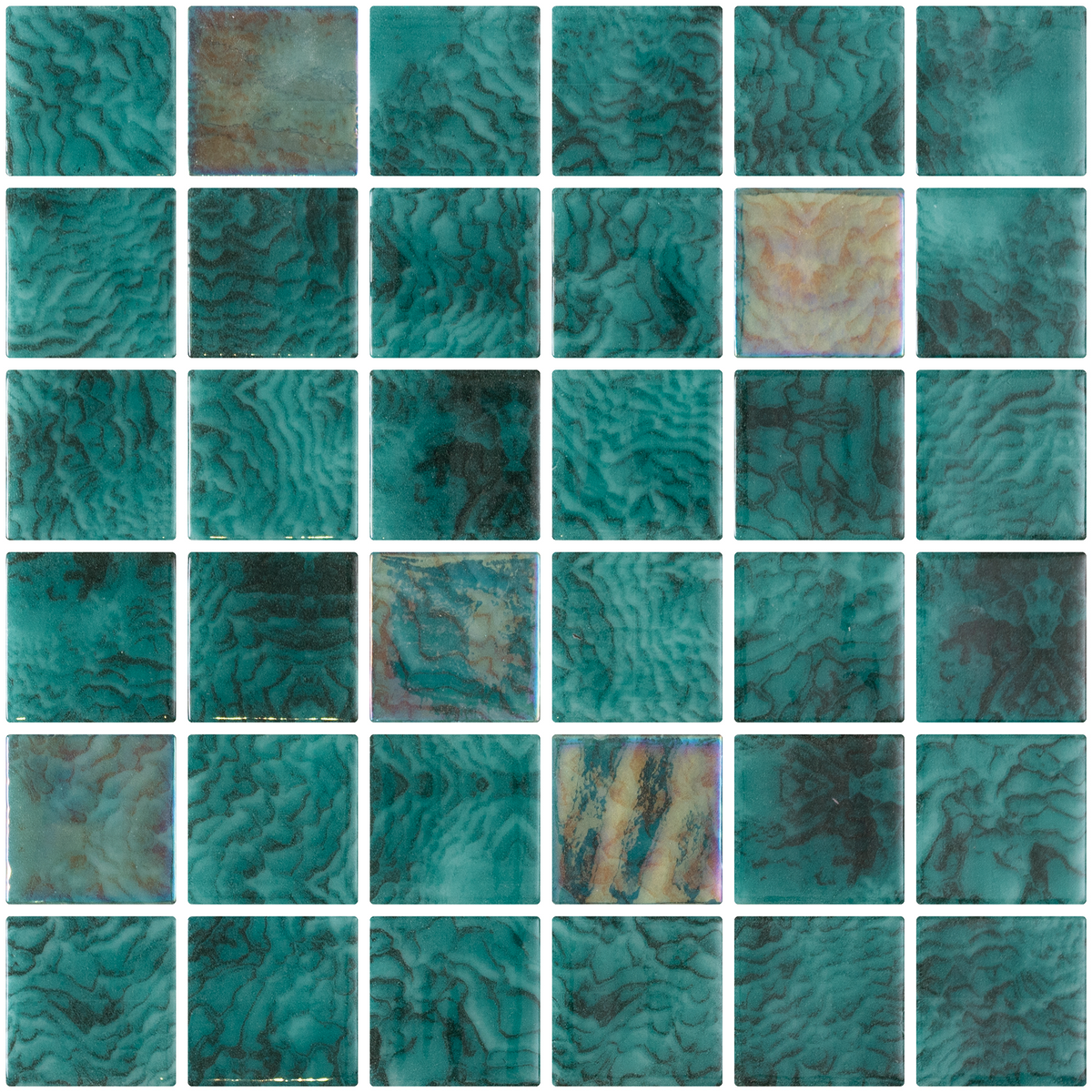Penta Vanguard Iridis Emerald Glass Structured Gloss Mosaic