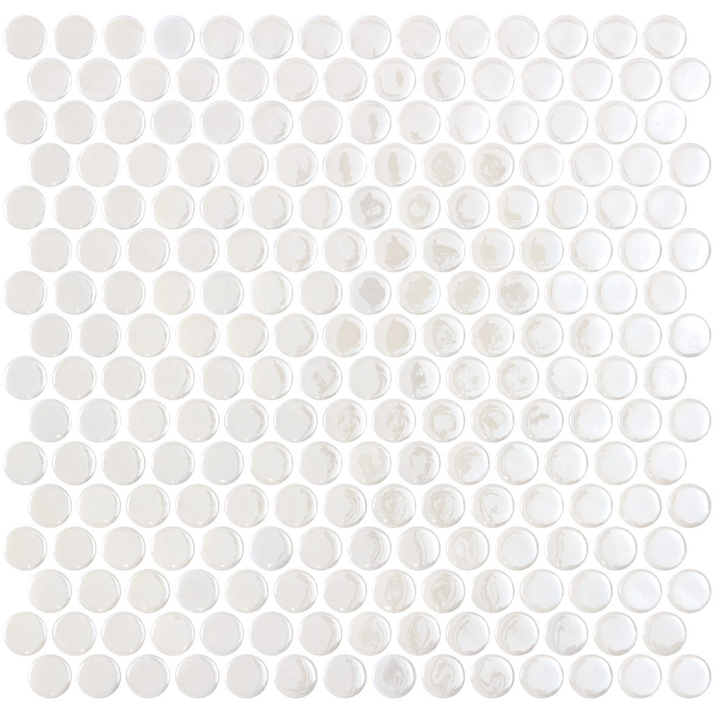 Penny Opalo White Glass Structured Gloss Mosaic