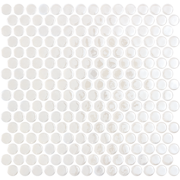 Penny Opalo White Glass Structured Gloss Mosaic