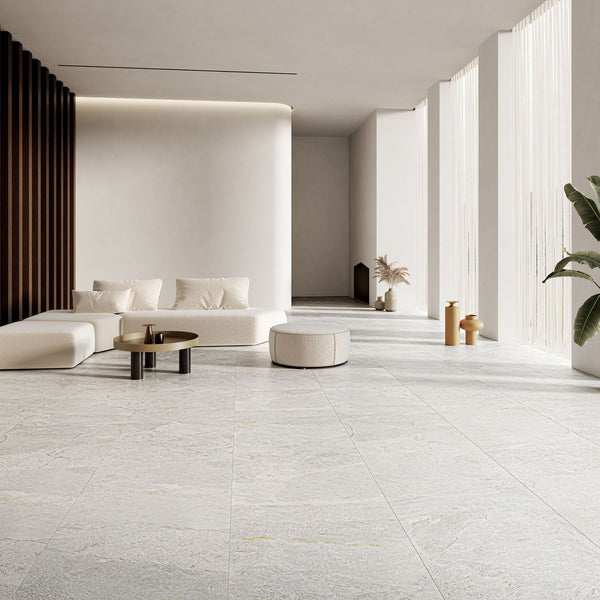 White Structured Textured Tile - lifestyle view