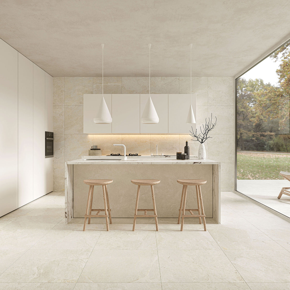 Beige Microtec Structured Extra Textured Tile - lifestyle view