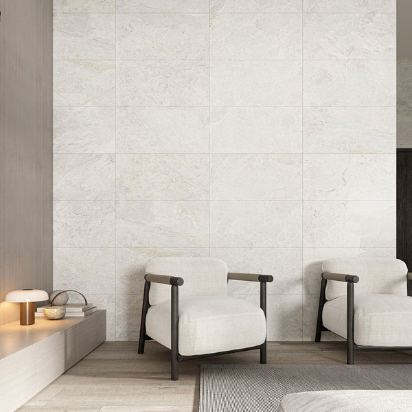 White Structured Textured Tile - lifestyle view