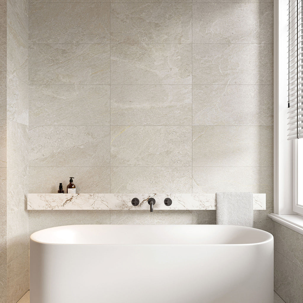 Beige Microtec Structured Extra Textured Tile - lifestyle view