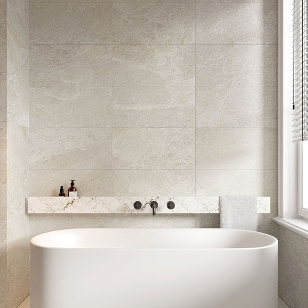 Beige Microtec Structured Extra Textured Tile - lifestyle view
